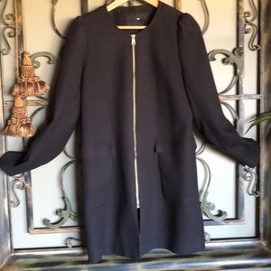 Trendy H&M black tweed coat fully lined